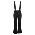 European And American High Waist Strap Casual Flared Jeans Pants