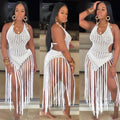 European And American Woven Two-Wear Method Fringed Beach Skirt