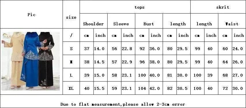 Exquisite Embroidery Two-piece Suit for Turkey Dubai Middle East Women Abaya inspired