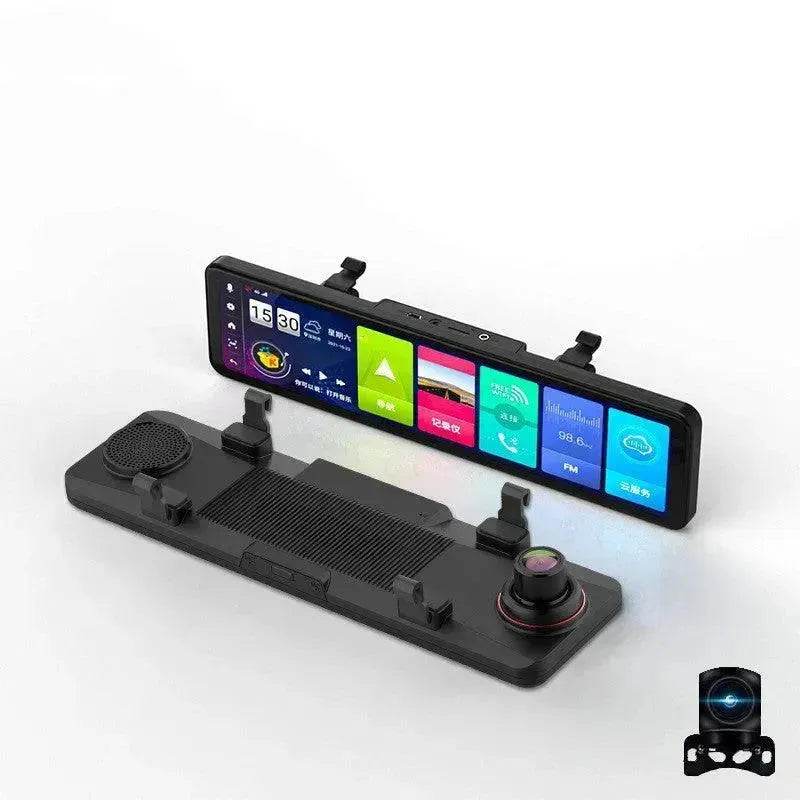 Smart 170 wide angle Bluetooth, GPS, Speed monitoring, collision sensing, front and back view, reversing image Rearview Mirror Tachograph Double Recording Dashcam HDR Backup Camera for cars