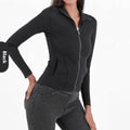 Fashion Slim fit Zipper High neck Denim Jacket for women