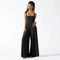 Fashion Casual Knitted Sling Wide-leg Jumpsuit