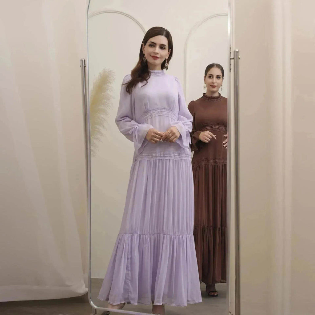 Fashionable and Exquisite Abaya maxi Dress for Exquisite Arab Dubai Turkey Middle Eastern Women.