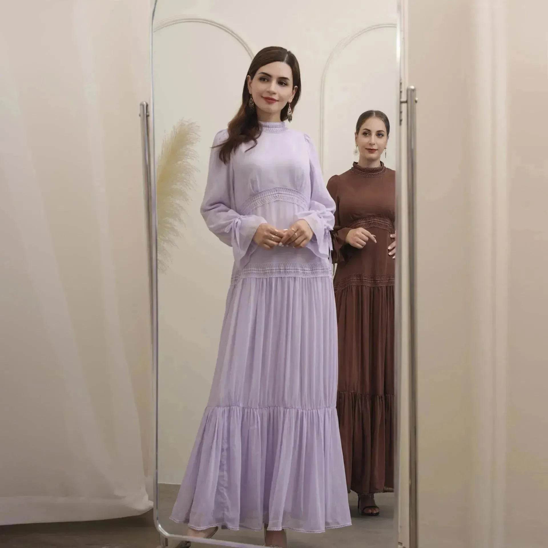 Fashionable and Exquisite Abaya maxi Dress for Exquisite Arab Dubai Turkey Middle Eastern Women.
