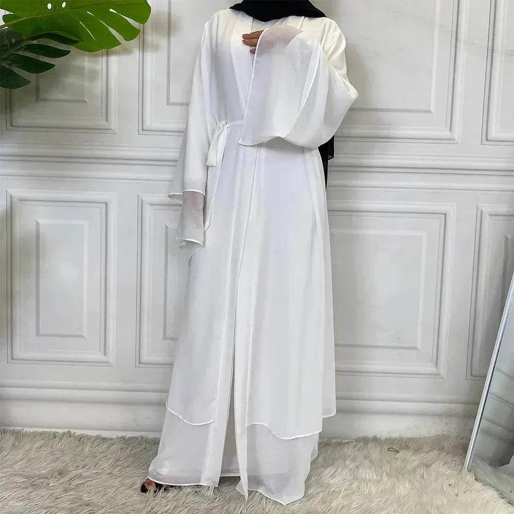 Fashionable Arab  Cardigan Chiffon Robe