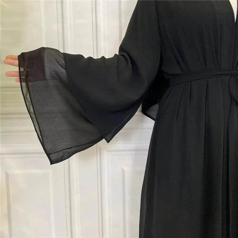 Fashionable Arab  Cardigan Chiffon Robe