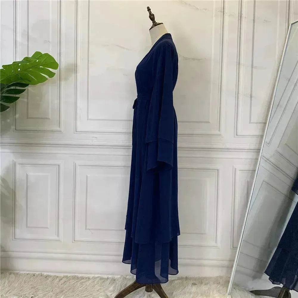 Fashionable Arab  Cardigan Chiffon Robe