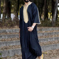 Fashionable and Elegant Fashionable ArabMen's Long Shirt Black Arab  Robe Moroccan Men's Jalabiya
