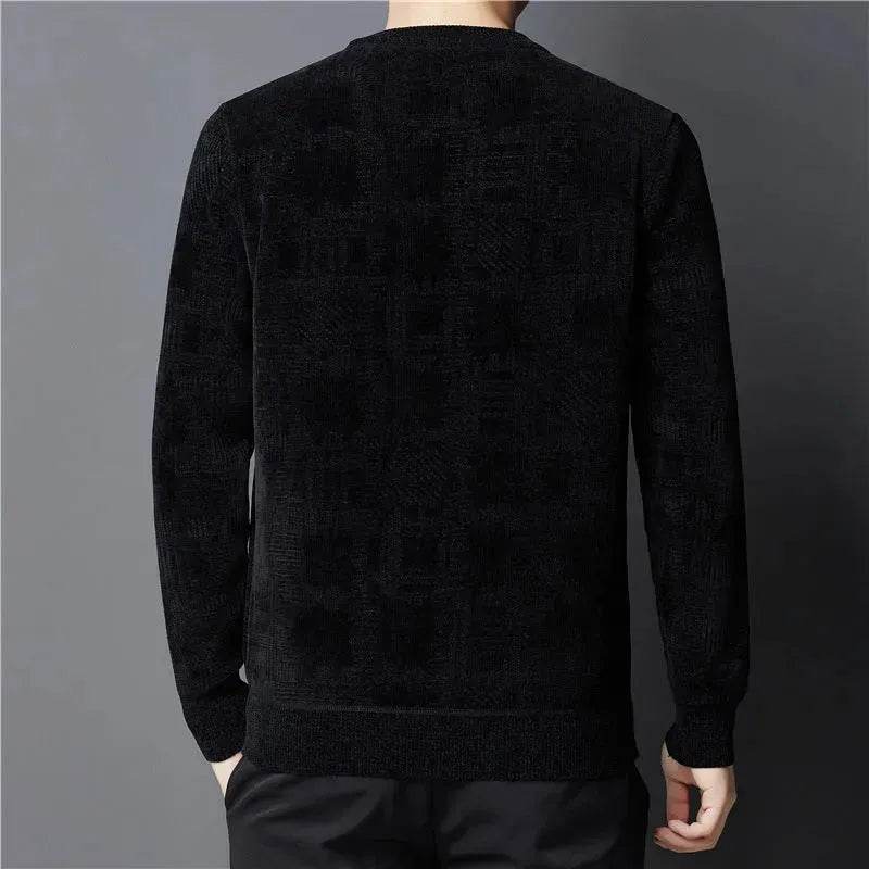 Winter Fleece-lined Chenille Pullover Sweater For Men