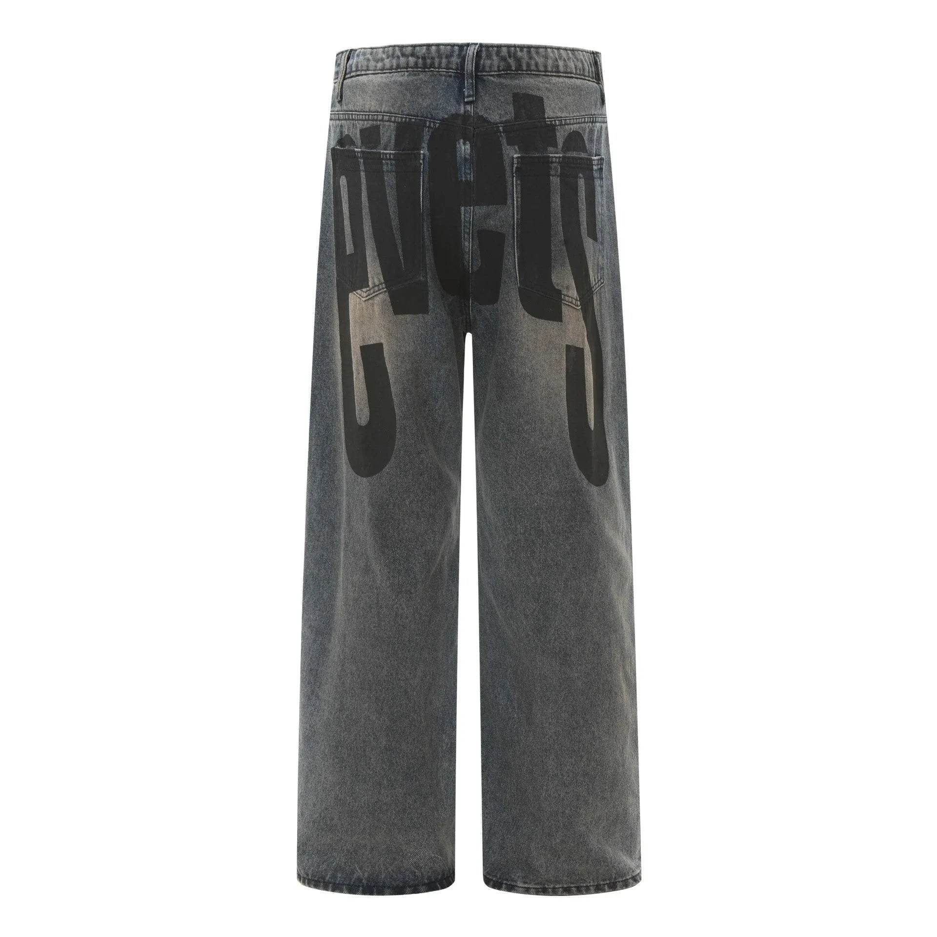 High Street American Washed Distressed Baggy Denim Baggy Jeans Pant Pant unisex