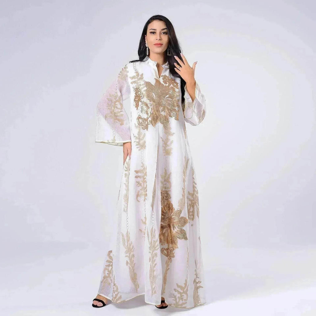 Fired Sequins Light Luxury Celebrity Party Abaya Dress for Arab Dubai Turkey Middle East Women