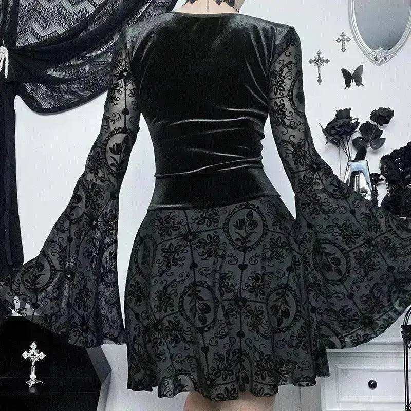 Gothic Vintage Fashion Elegant Classy Retro Mini Black Dress
