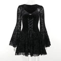 Gothic Vintage Fashion Elegant Classy Retro Mini Black Dress