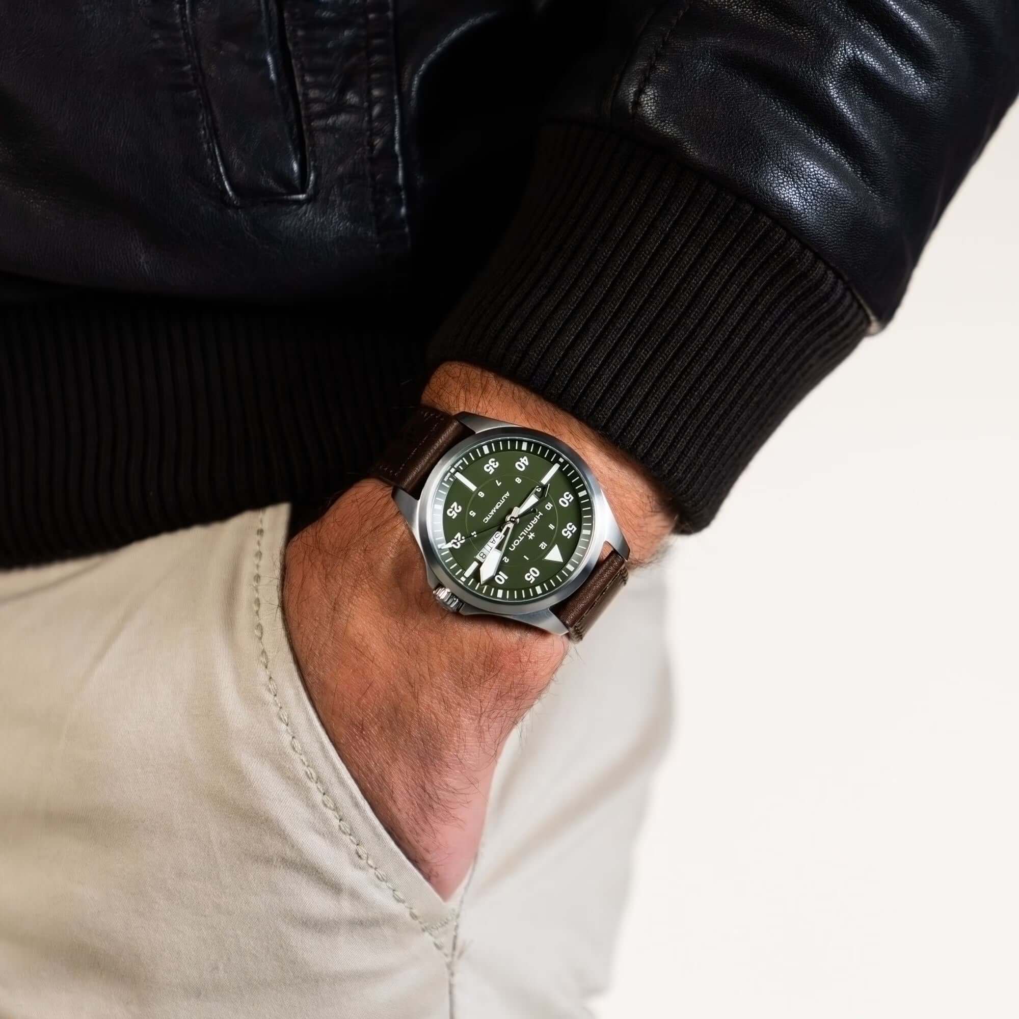 Hamilton Khaki Aviation Pilot Day Date Watch H64635560