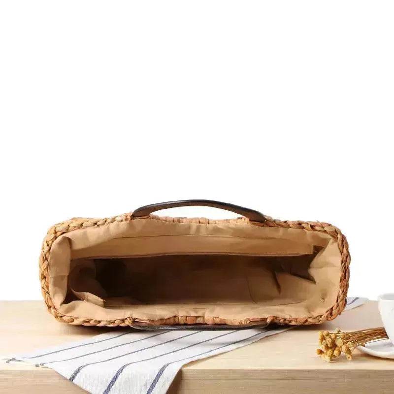 Hand-woven Summer Beach bag Mori solid color large capacity