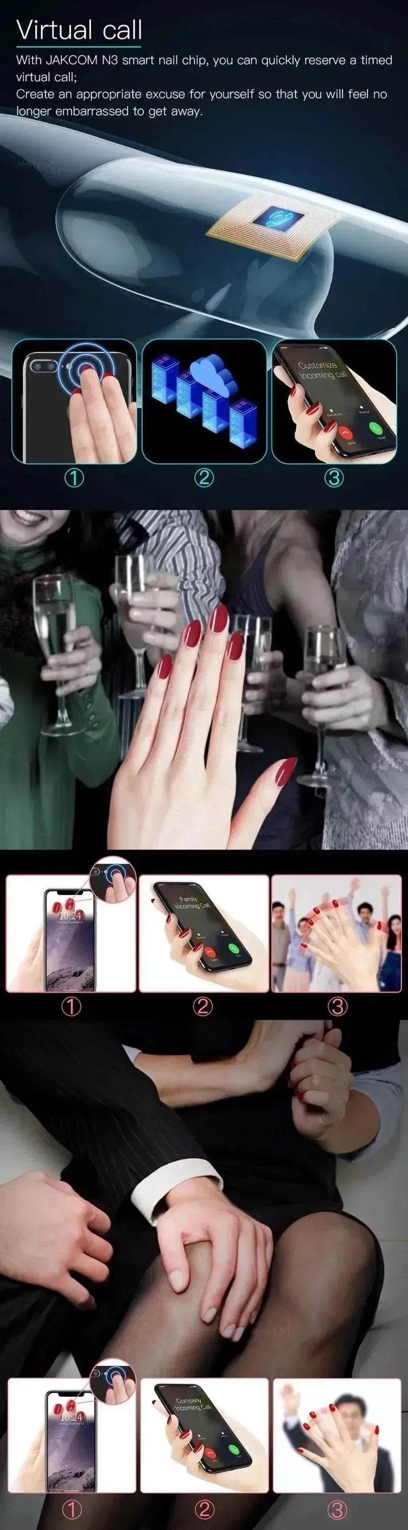 JAKCOM N3 Smart Wireless Sensor Nail Chip
