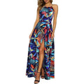 Beach Dress - Leisure Beach Sleeveless Halter Strap Printing Dress