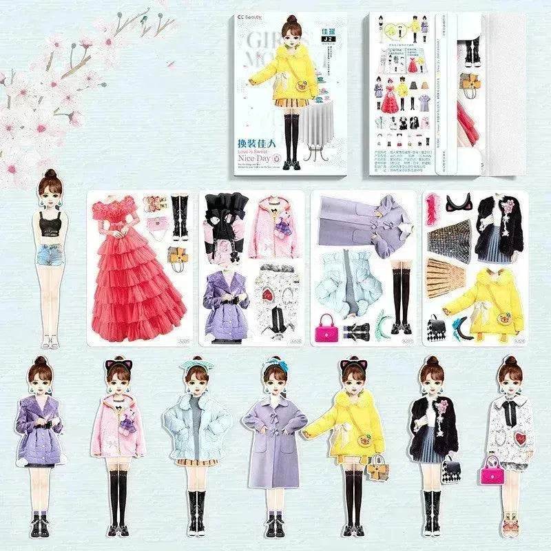 Magnetic Baby Girl Dressing Stickers Baby Clothing Stickers Book Toys