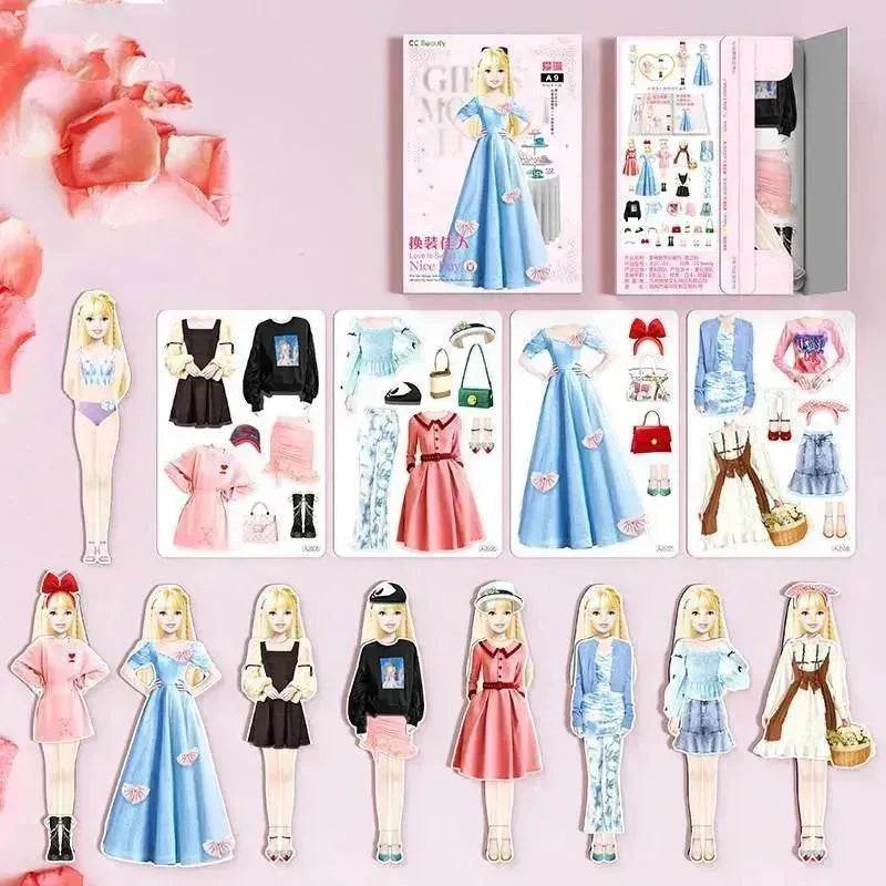 Magnetic Baby Girl Dressing Stickers Baby Clothing Stickers Book Toys