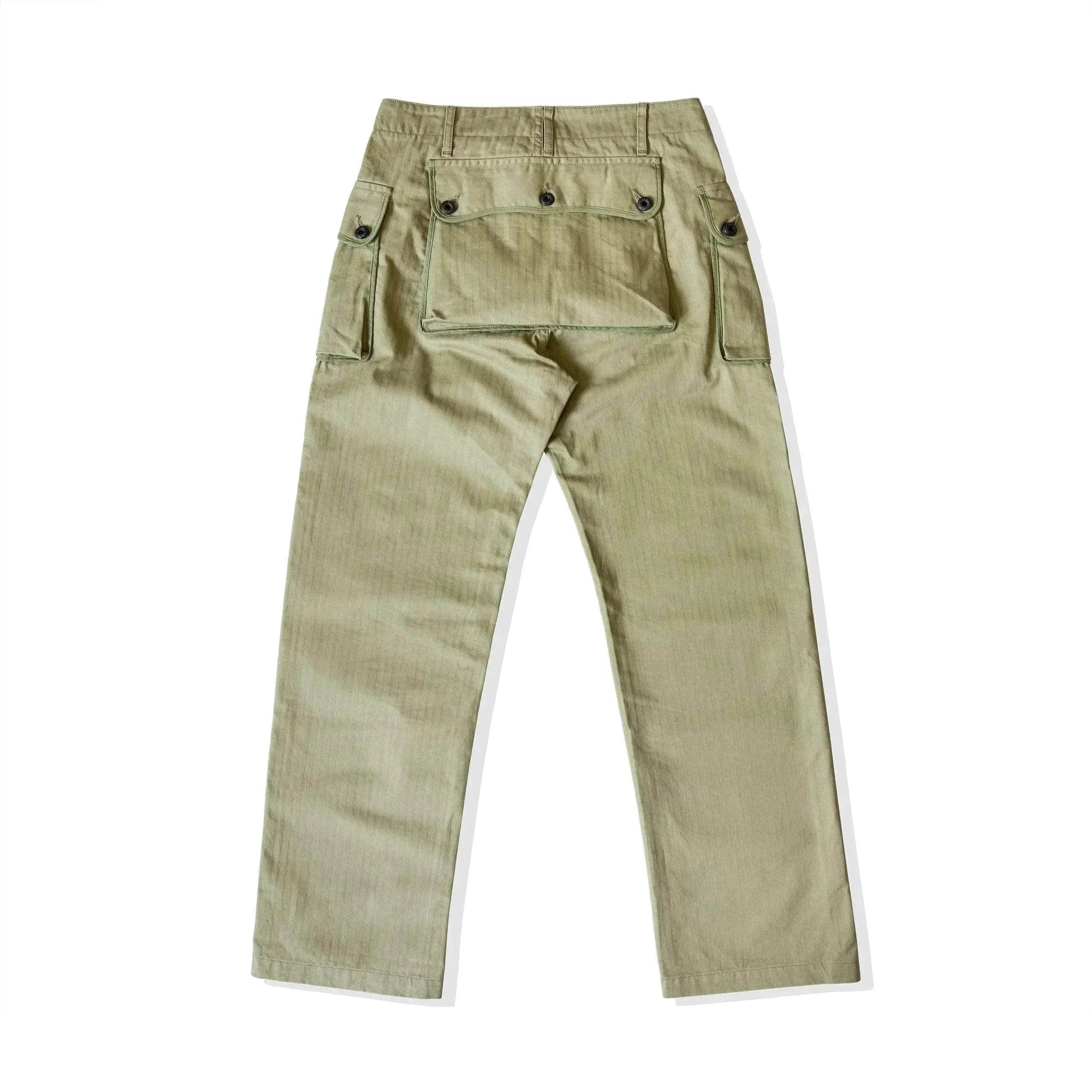 Men's Army Green Loose Straight Wide-leg Casual Pants