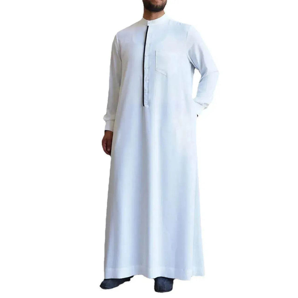 Fashionable and Elegant Men's Fashion Casual White Button Down Arab  Robe Moroccan Men's Jalabiya