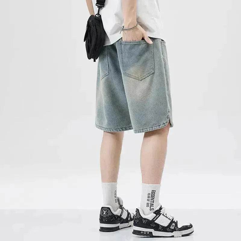 Men's Loose Casual Starry Sky Pattern Denim Shorts