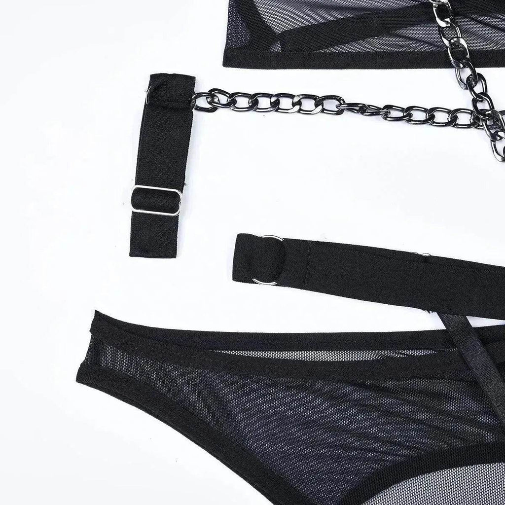 Mesh Erotic Lingerie With Bracelets