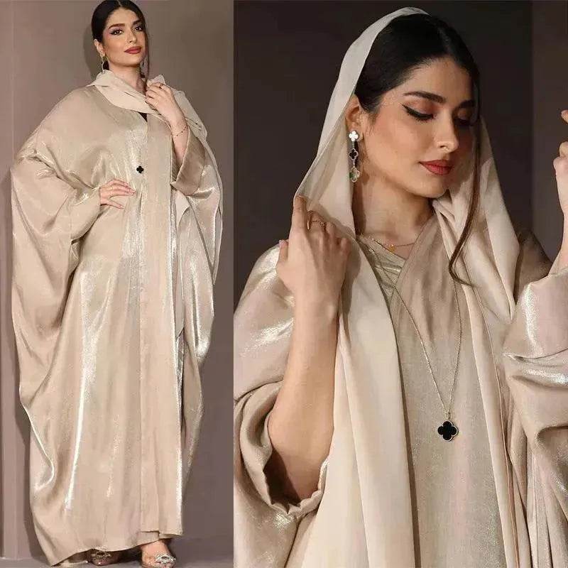 Middle East Arab Fashion Bright Silk Satin Robe Women's Clothing