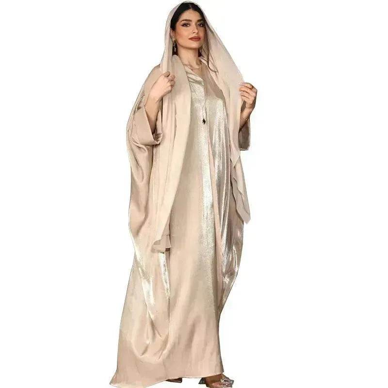 Middle East Arab Fashion Bright Silk Satin Robe Women's Clothing