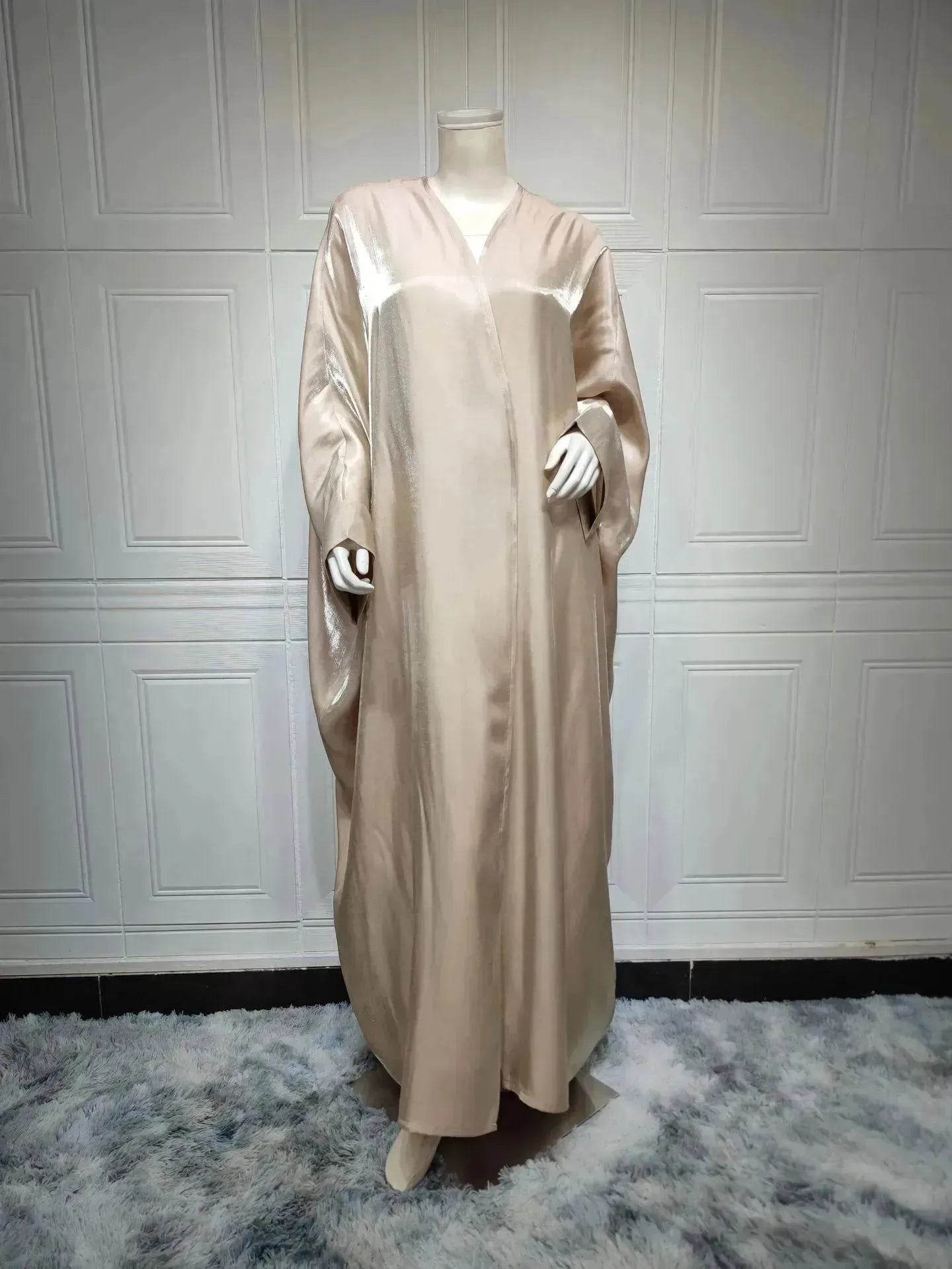 Middle East Arab Fashion Bright Silk Satin Robe Women's Clothing