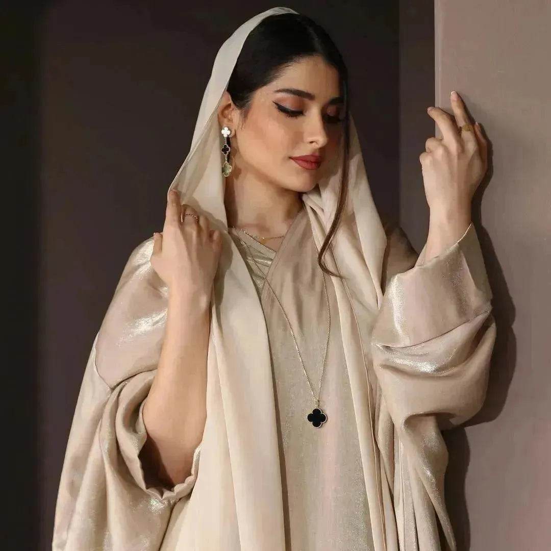 Middle East Arab Fashion Bright Silk Satin Robe Women's Clothing