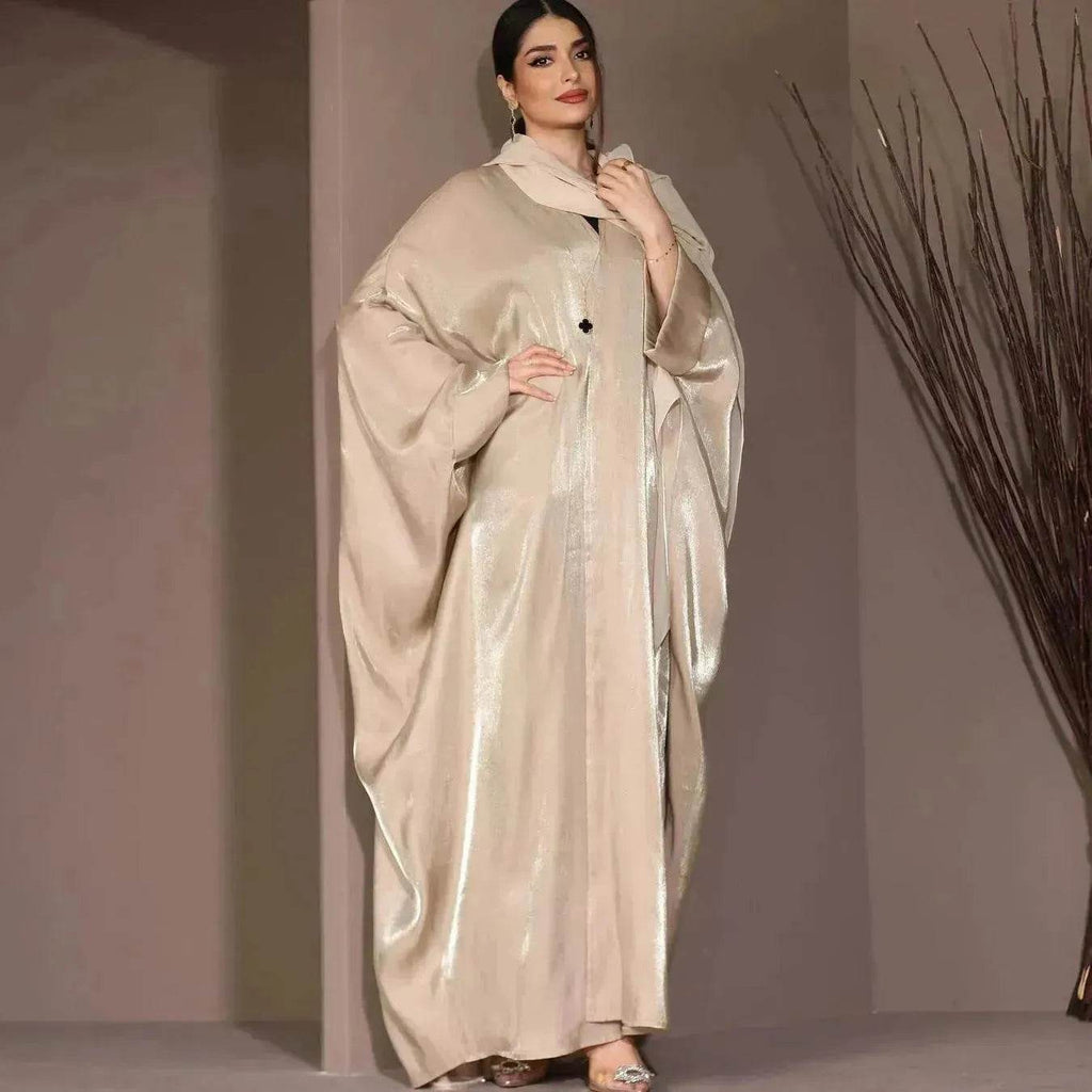 Middle East Arab Fashion Bright Silk Satin Robe Women's Clothing