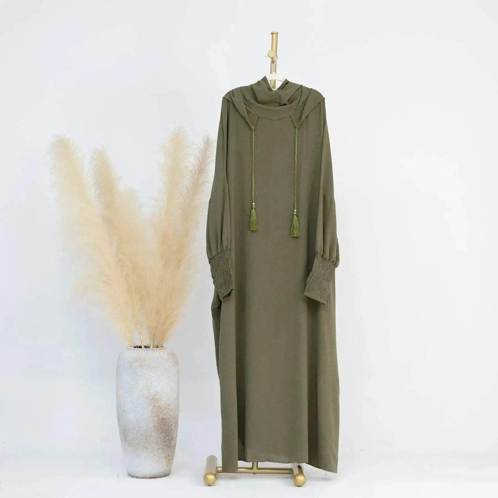 Middle East Dubai Turkey Solid Color Dress