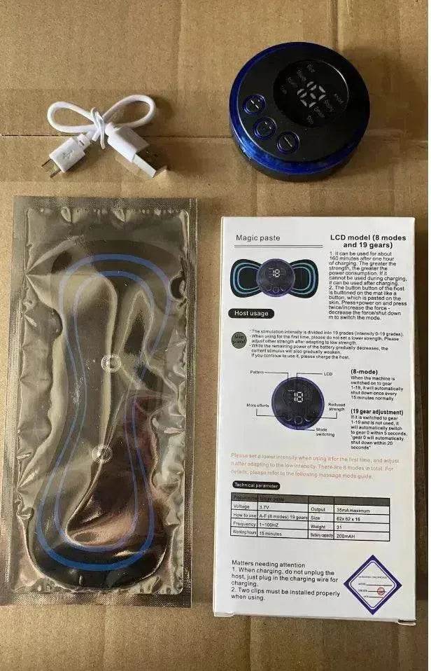 Mini EMS Electrotherapy Massager – Smart LCD Butterfly Pad for Cervical Spine, Waist & Back Relief