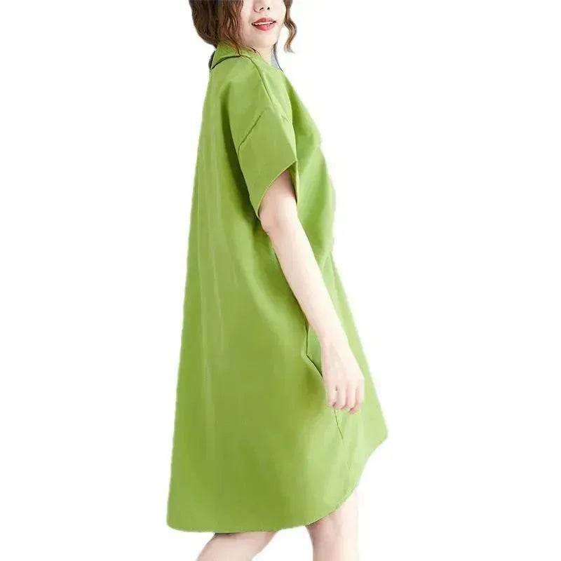 New Irregular Loose And Thin Literary Shirt Dress Women