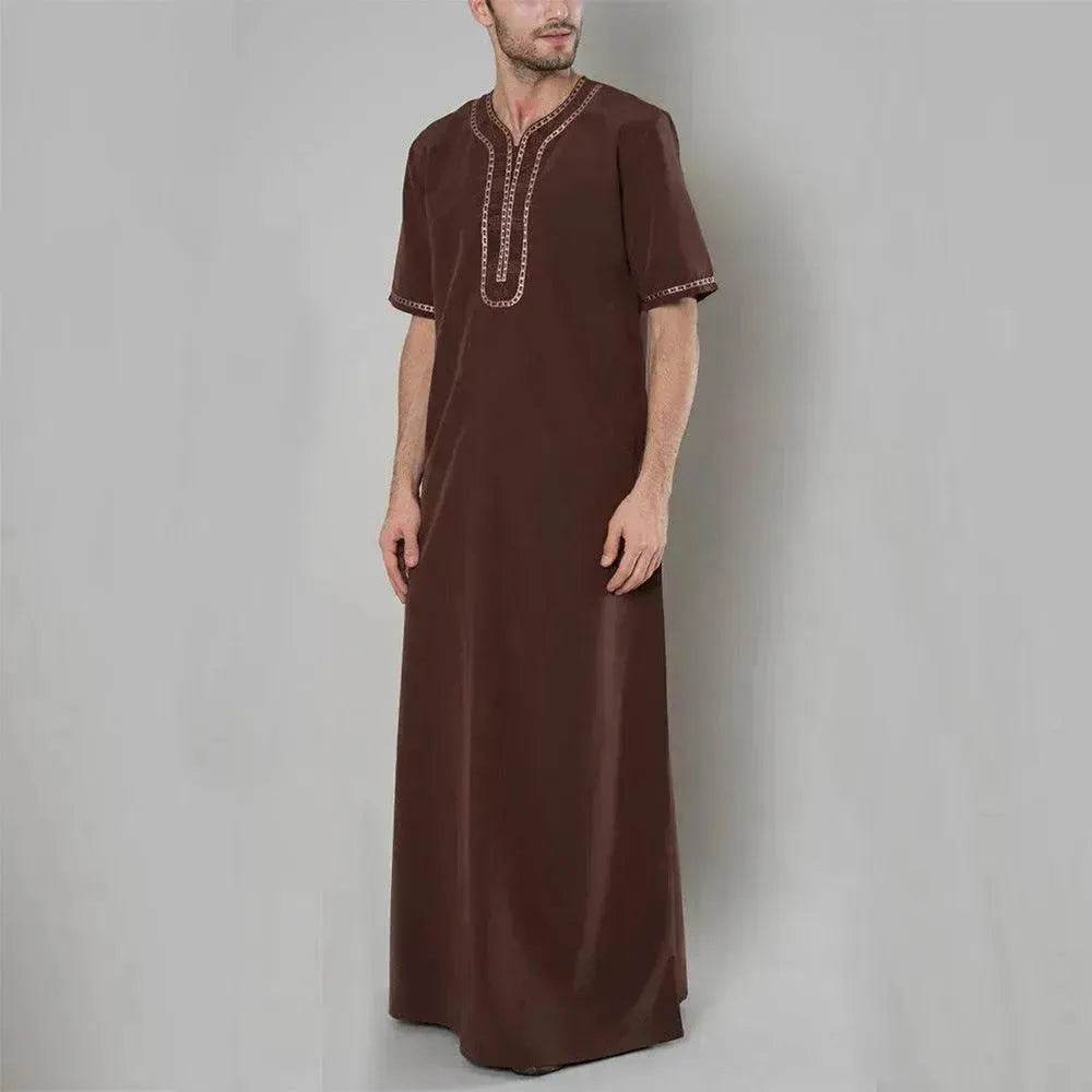 Fashionable and Elegant New Loose Men's Casual Arab  Robe Moroccan Men's Jalabiya