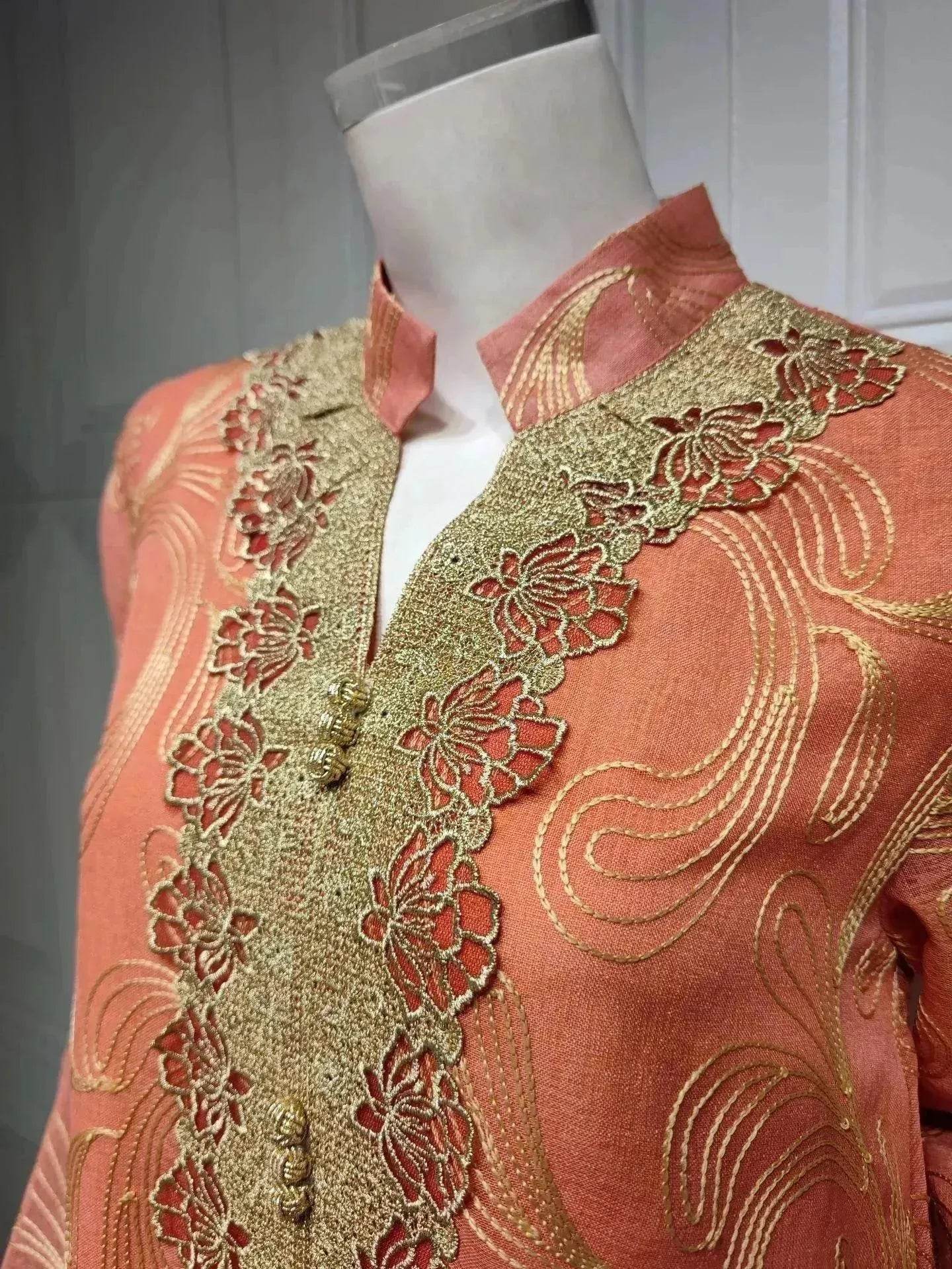 Embroidered party Wedding Maxi Dress for Muslim Middle East Turkey Women.