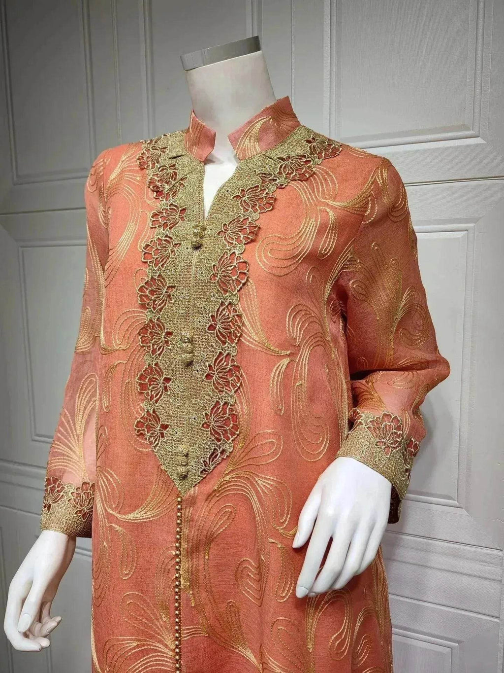 Embroidered party Wedding Maxi Dress for Muslim Middle East Turkey Women.