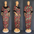 Plus Size Women's Satin Sequin Long Gown Dress