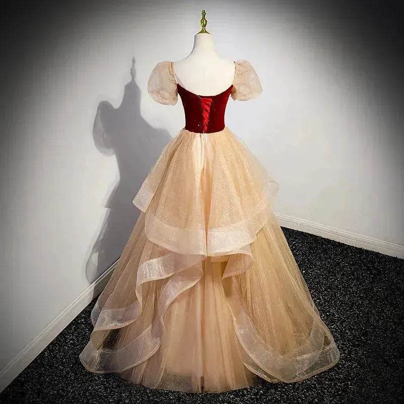 Red Wedding Dress French Princess Pettiskirt Gown