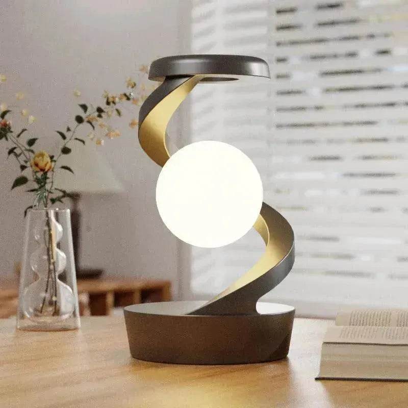 Rotating Moon Desk Night Light Wireless Phone Charging LED Night Light Decorative Desktop Night Lamp Motion Sensor Night Light