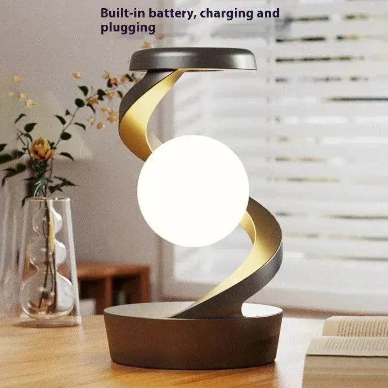 Rotating Moon Desk Night Light Wireless Phone Charging LED Night Light Decorative Desktop Night Lamp Motion Sensor Night Light
