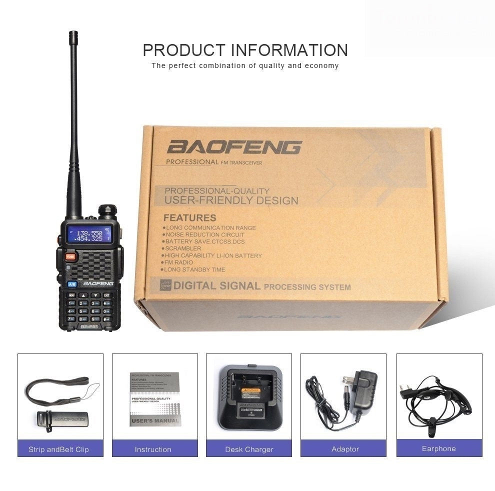 Baofeng bf-f8+ vhf/uhf ham radio fm two way radio