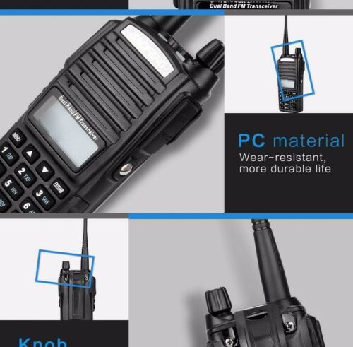 Baofeng UV-82 8 watt vhf/uhf dual ptt band fm ham walkie talkie two-way radio transceiver