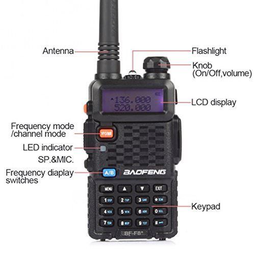 Baofeng bf-f8+ vhf/uhf ham radio fm two way radio