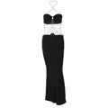 Charming Fashion Personality Halter Neck Wrap Chest Cutout Party Long Black  Dress for Women