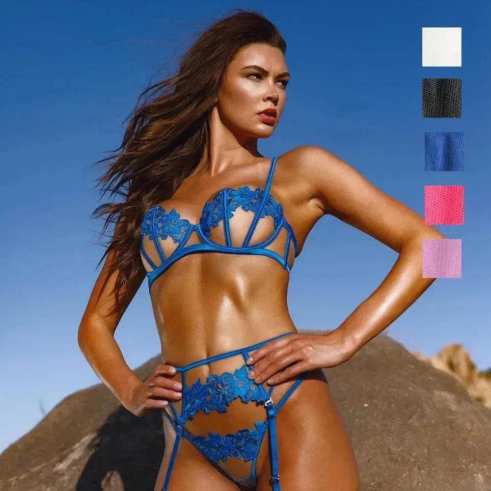 Charming Thong Flower Embroidery – Delicate Lace Women’s Lingerie