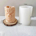 Skull Ornament Cylindrical Scented Candle Mould