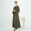 Solid Color Cardigan Abaya Dress Robe for Elegant Arab Dubai Turkey Middle Eastern Women.