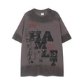 Spray Painting Do Dirty Old Letter Print Short-sleeve